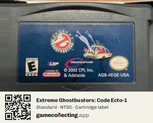 Extreme Ghostbusters: Code Ecto-1 Game Boy Advance, NTSC cartridge label