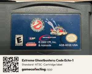 Extreme Ghostbusters: Code Ecto-1 Game Boy Advance, NTSC cartridge label