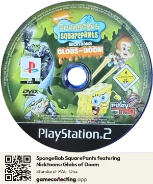SpongeBob SquarePants featuring Nicktoons: Globs of Doom PlayStation 2, PAL disc