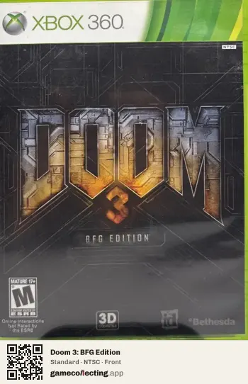 Doom 3: BFG Edition Xbox 360, NTSC box front