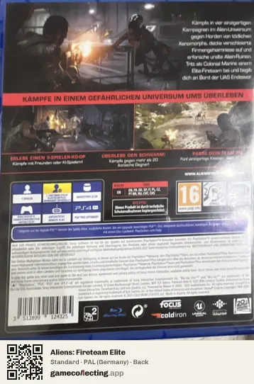 Aliens: Fireteam Elite PlayStation 4, Germany box back