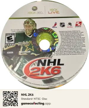 NHL 2K6 Xbox 360, NTSC disc
