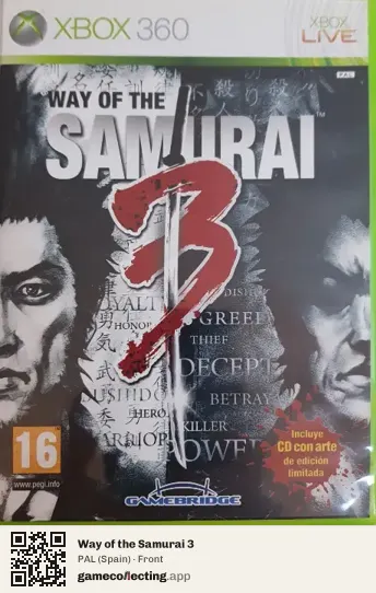 Way of the Samurai 3 Xbox 360, Spain box front