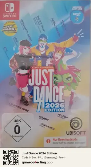 Just Dance 2026 Edition Nintendo Switch, Germany box front