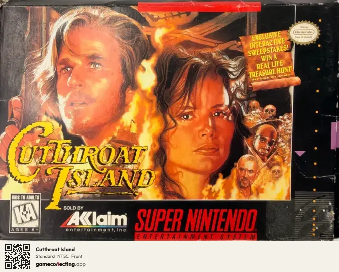 Cutthroat Island Super Nintendo Entertainment System, NTSC box front