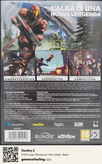 Destiny 2 Computer, Italy box back