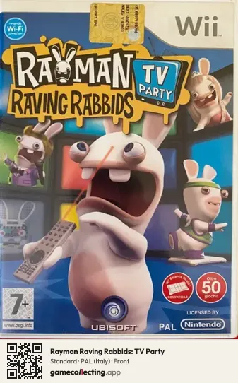 Rayman Raving Rabbids: TV Party Nintendo Wii, Italy box front