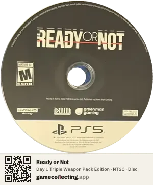 Ready or Not PlayStation 5, NTSC disc
