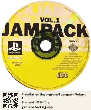 PlayStation Underground Jampack Volume 1 PlayStation, NTSC disc