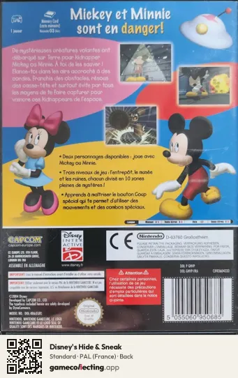 Disney's Hide & Sneak Nintendo GameCube, France box back