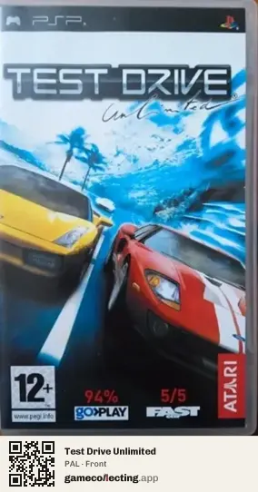 Test Drive Unlimited PlayStation Portable, PAL box front