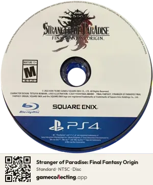 Stranger of Paradise: Final Fantasy Origin PlayStation 4, NTSC disc