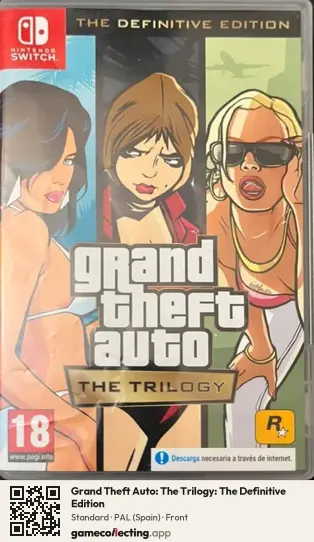 Grand Theft Auto: The Trilogy: The Definitive Edition Nintendo Switch, Spain box front