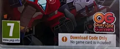 Transformers: Battlegrounds, the PEGI square on its front