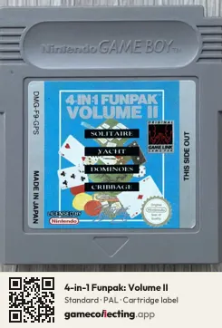 4-in-1 Funpak: Volume II Game Boy, PAL cartridge label