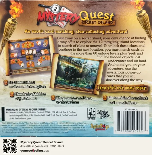 Mystery Quest: Secret Island Computer, NTSC box back