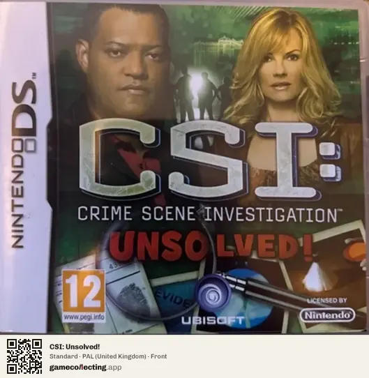 CSI: Unsolved! Nintendo DS, United Kingdom box front