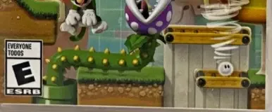 Super Mario Maker 2, the ESRB box on its front