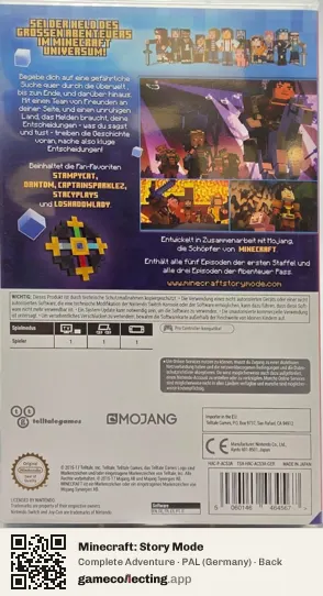 Minecraft: Story Mode Nintendo Switch, Germany box back