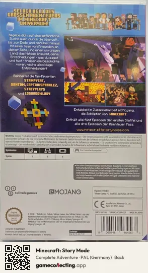 Minecraft: Story Mode Nintendo Switch, Germany box back