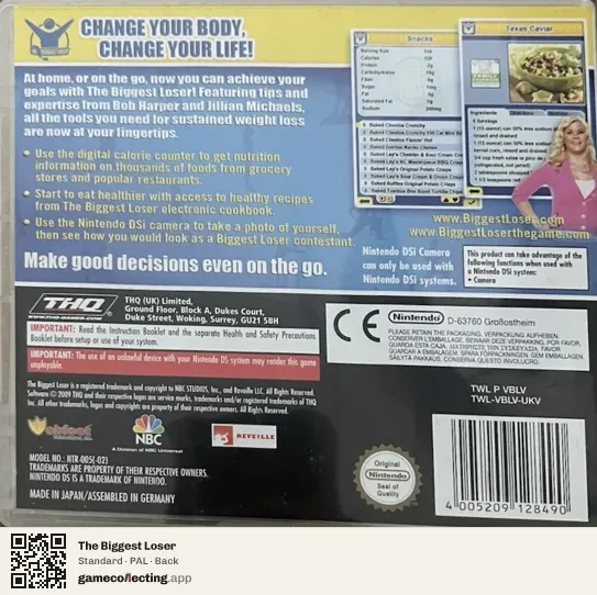 The Biggest Loser Nintendo DS, PAL box back