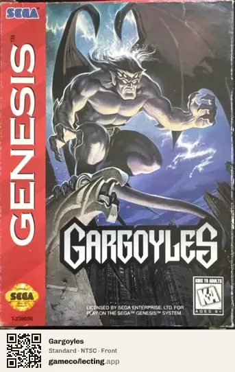 Gargoyles Sega Mega Drive / Genesis, NTSC box front