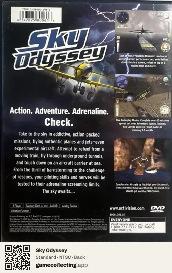 Sky Odyssey PlayStation 2, NTSC box back