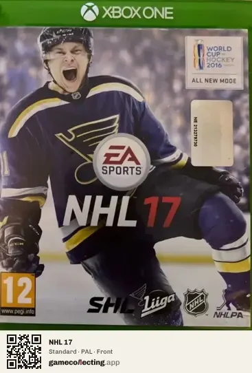 NHL 17 Xbox One, PAL box front