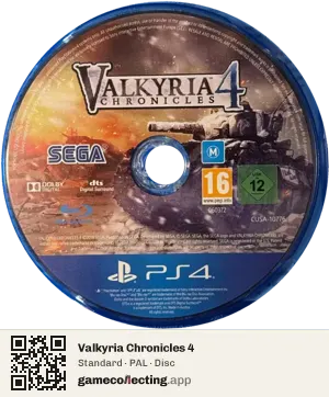 Valkyria Chronicles 4 PlayStation 4, PAL disc