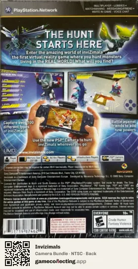 Invizimals PlayStation Portable, NTSC box back