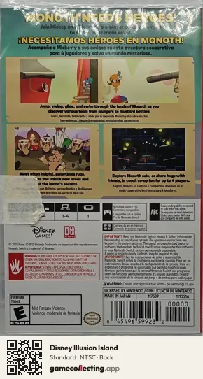 Disney Illusion Island Nintendo Switch, NTSC box back