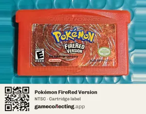 Pokémon FireRed Version Game Boy Advance, NTSC cartridge label