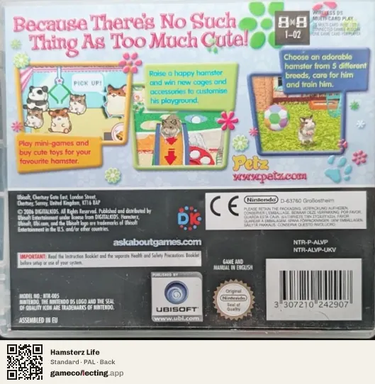 Hamsterz Life Nintendo DS, PAL box back