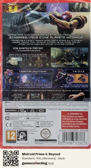 Metroid Prime 4: Beyond Nintendo Switch 2, Germany box back