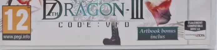 7th Dragon III Code: VFD, the PEGI square on its front