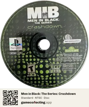 Men in Black: The Series: Crashdown PlayStation, NTSC disc