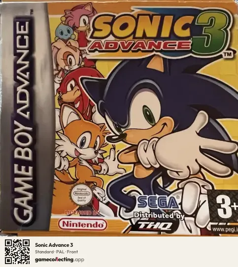 Sonic Advance 3 Game Boy Advance, PAL box front