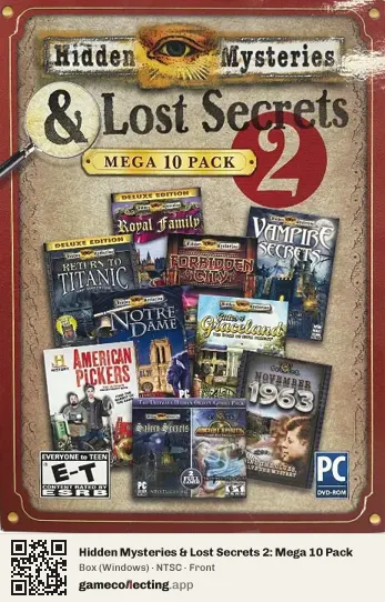 Hidden Mysteries & Lost Secrets 2: Mega 10 Pack Computer, NTSC box front