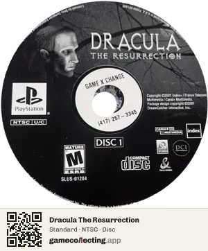 Dracula The Resurrection PlayStation, NTSC disc