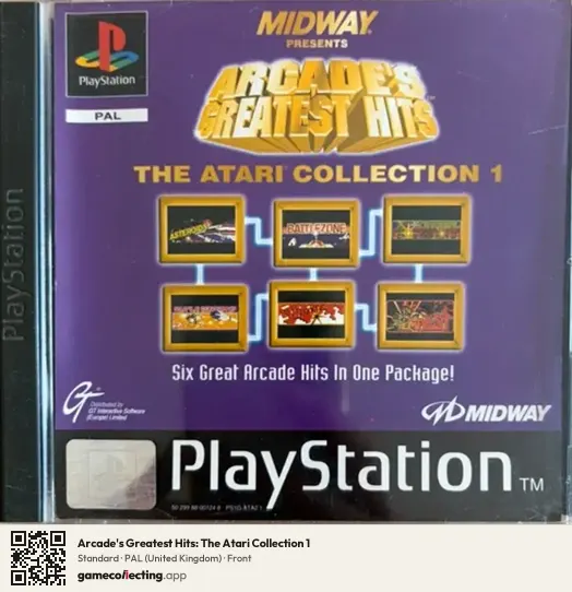 Arcade's Greatest Hits: The Atari Collection 1 PlayStation, United Kingdom box front