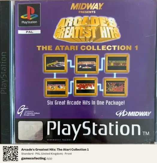 Arcade's Greatest Hits: The Atari Collection 1 PlayStation, United Kingdom box front