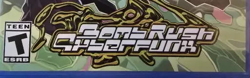 Bomb Rush Cyberfunk, the ESRB box on its front