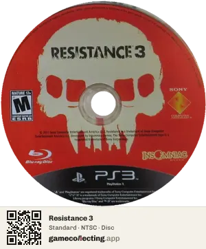 Resistance 3 PlayStation 3, NTSC disc