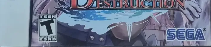 Sands of Destruction, the ESRB box on its front