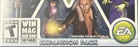 The Sims 3: Supernatural, the ESRB box on its front