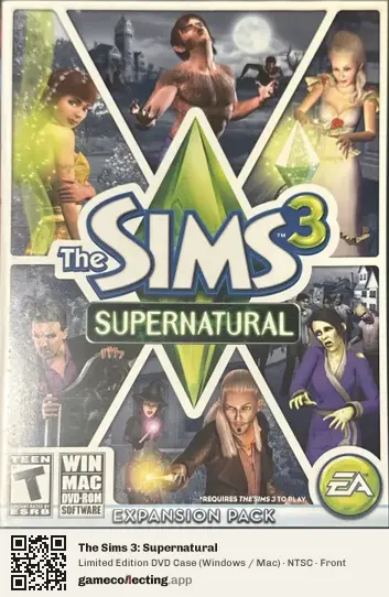 The Sims 3: Supernatural Computer, NTSC box front