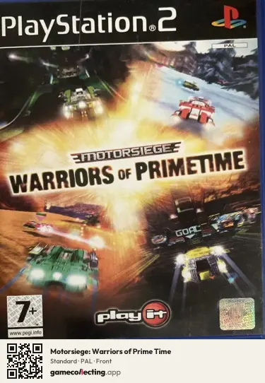 Motorsiege: Warriors of Prime Time PlayStation 2, PAL box front