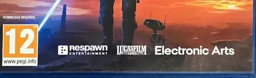 Star Wars Jedi: Survivor, the PEGI square on its front