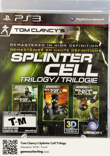 Tom Clancy's Splinter Cell Trilogy PlayStation 3, NTSC box front