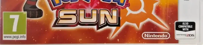 Pokémon Sun, the PEGI square on its front